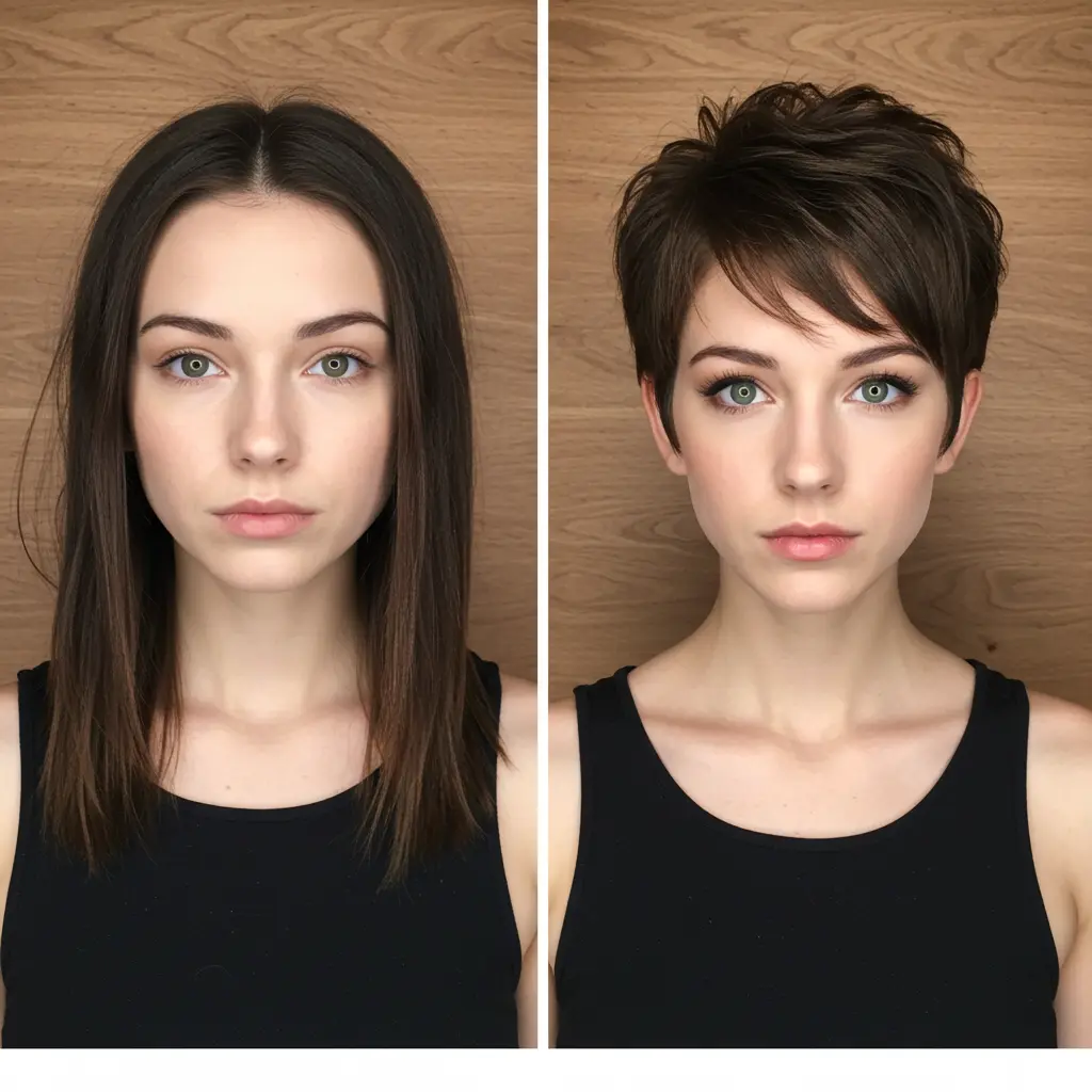 Voluminous Short Pixie with Sweeping Bangs