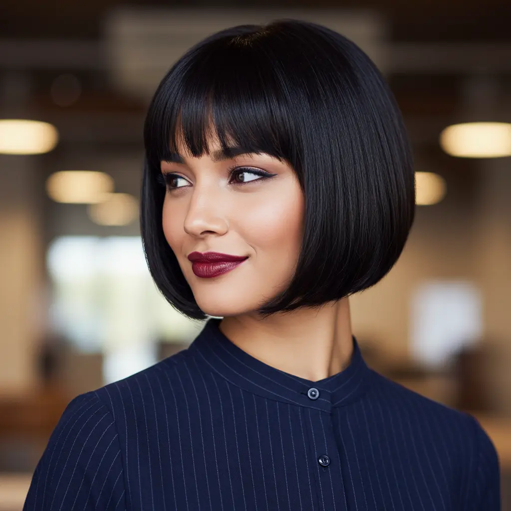 Short French Bob With Fringe For Bold Style