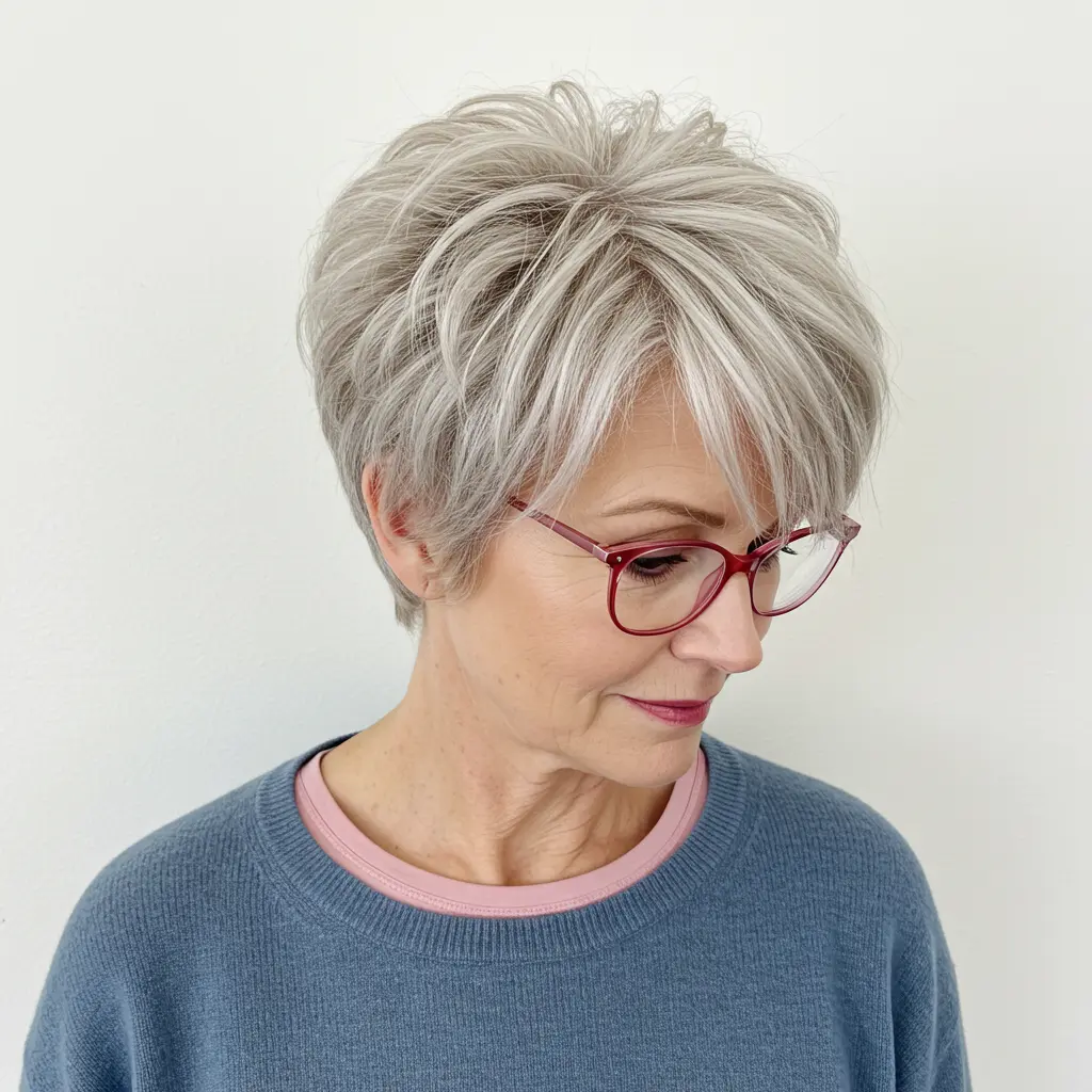 Platinum Tapered Pixie for Women Over 60