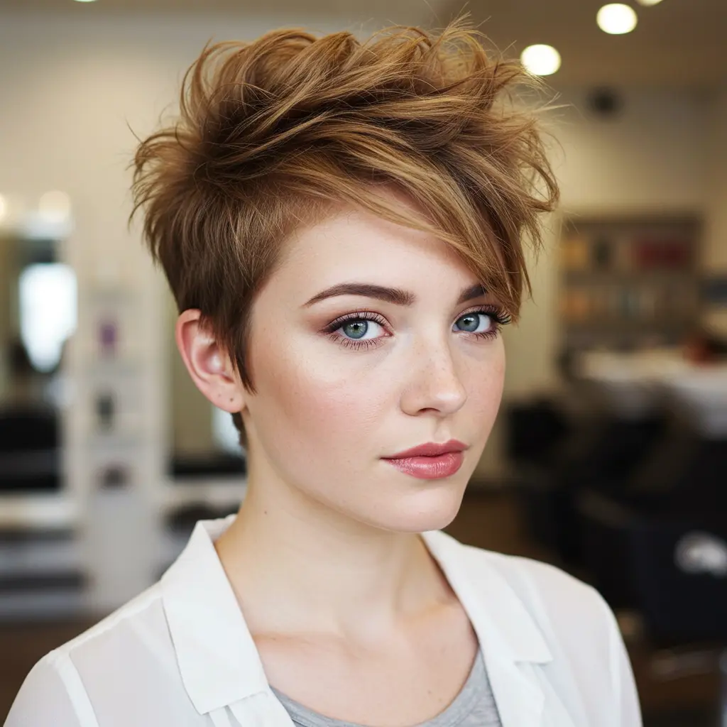 #25 Messy Textured Long Pixie Cut