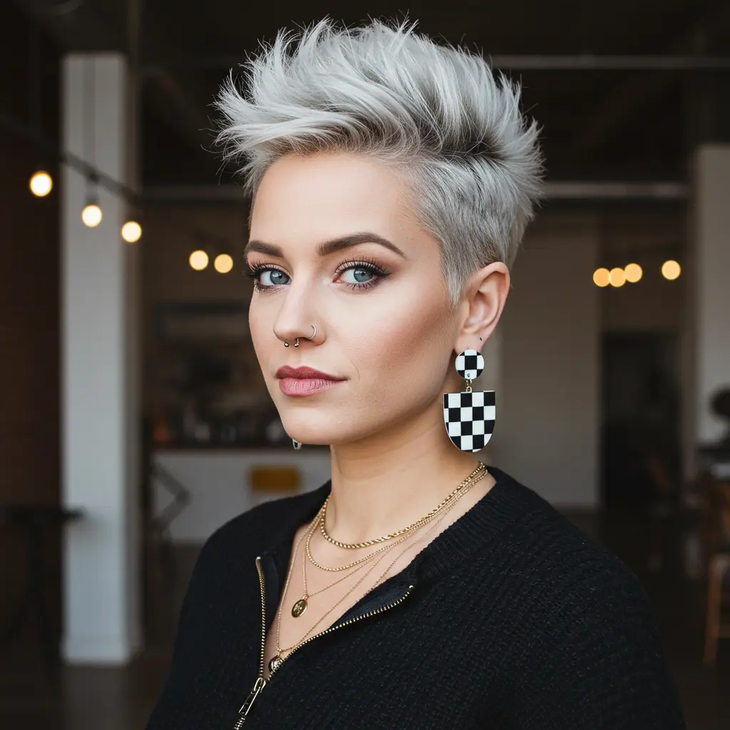 Platinum Pixie with a Long Spiky Top