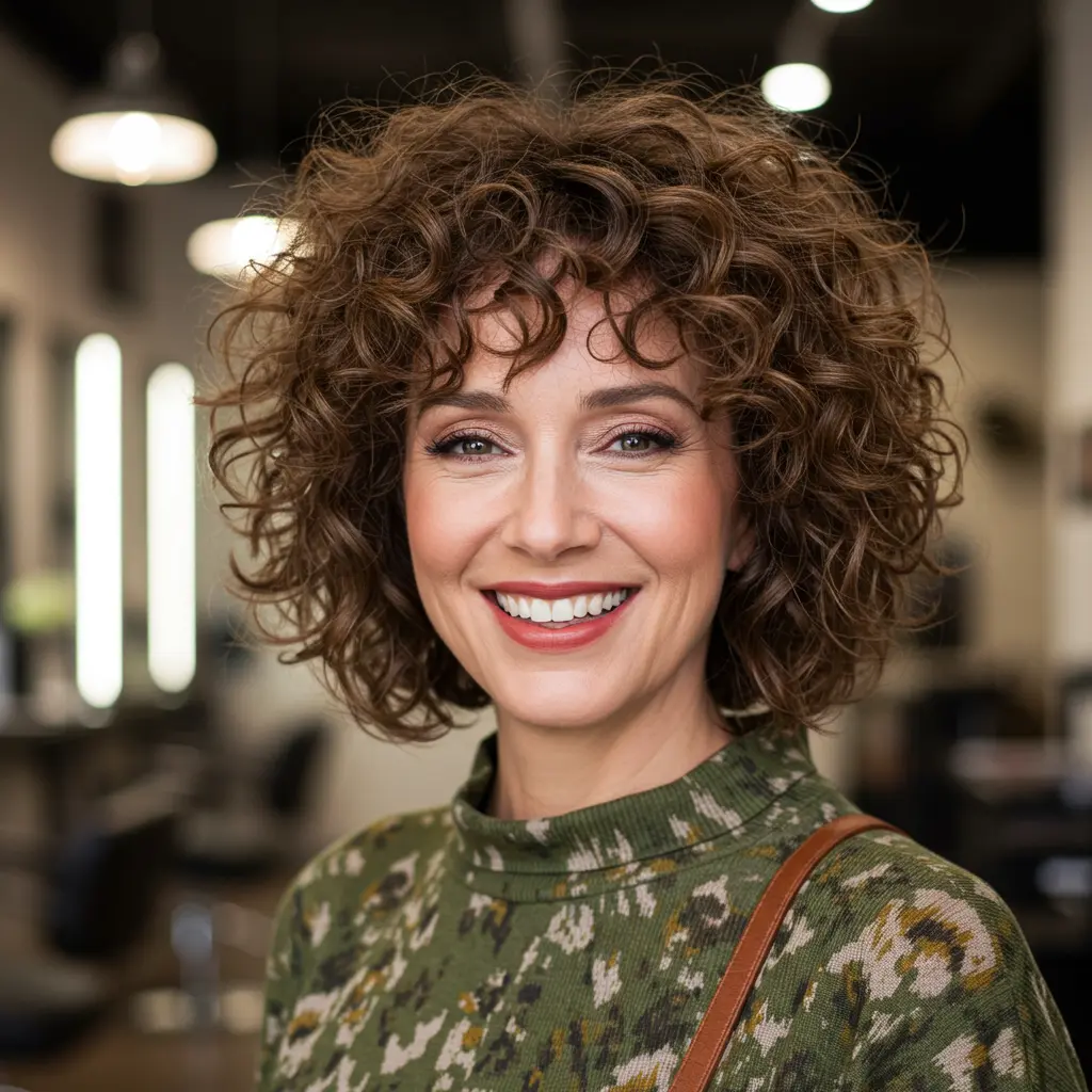 #3 Choppy Curly Bob With Natural Bounce