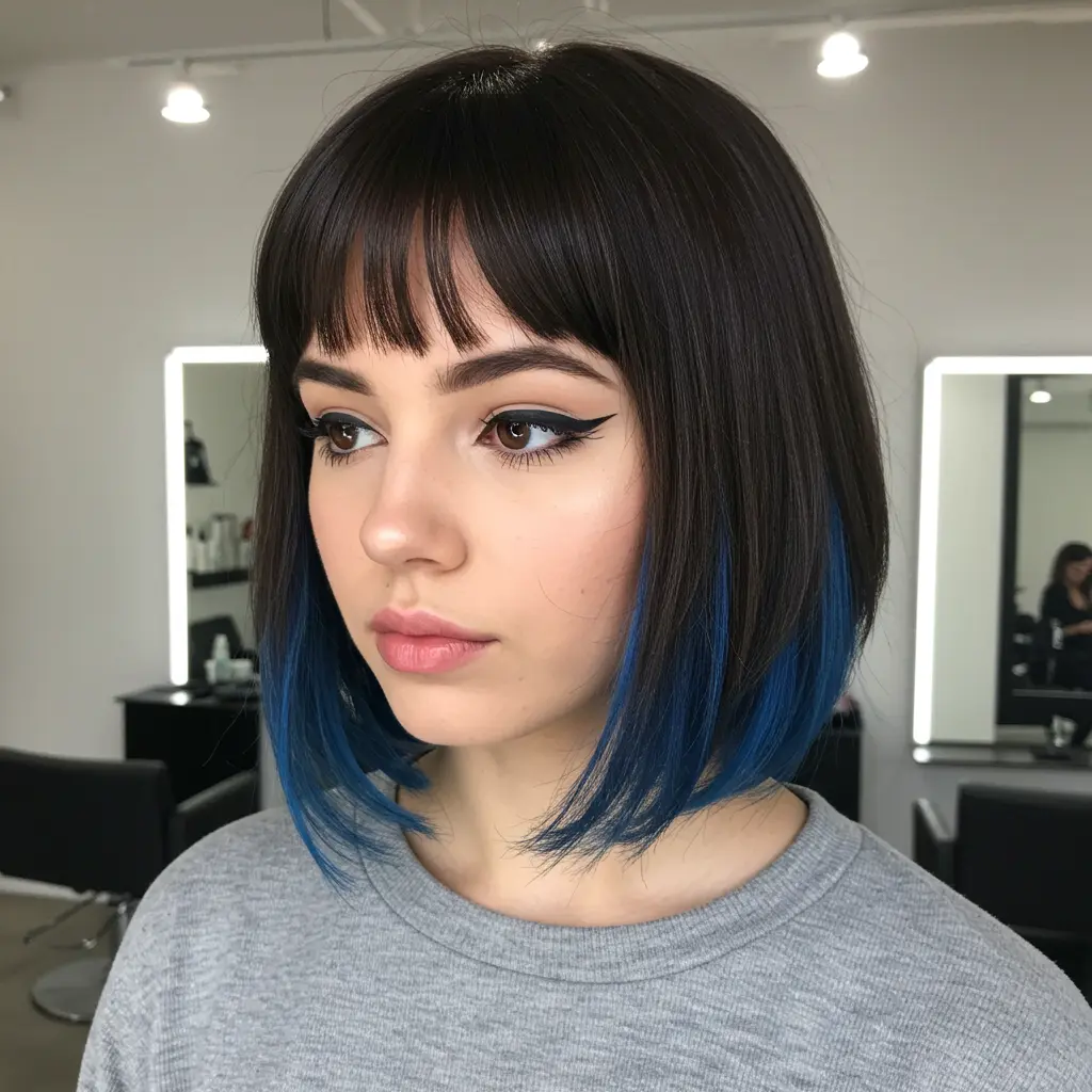 Edgy Inverted Bob with Bangs