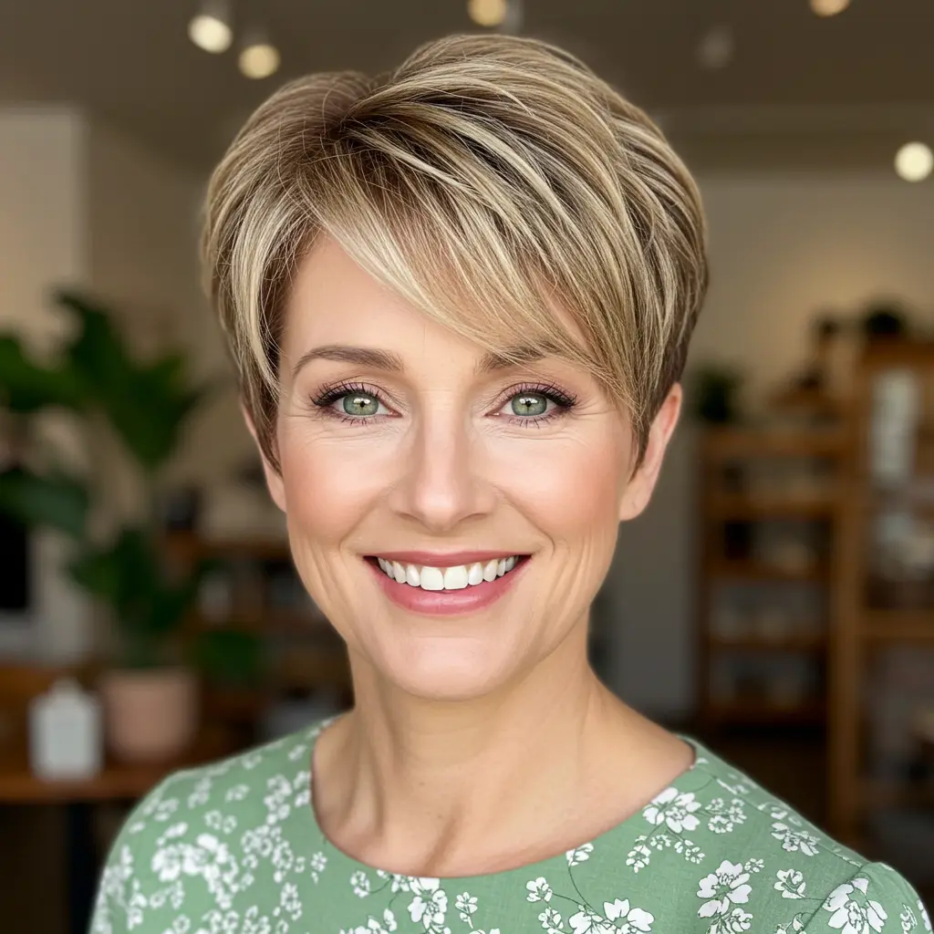 Soft Tapered Pixie with Wispy Bangs