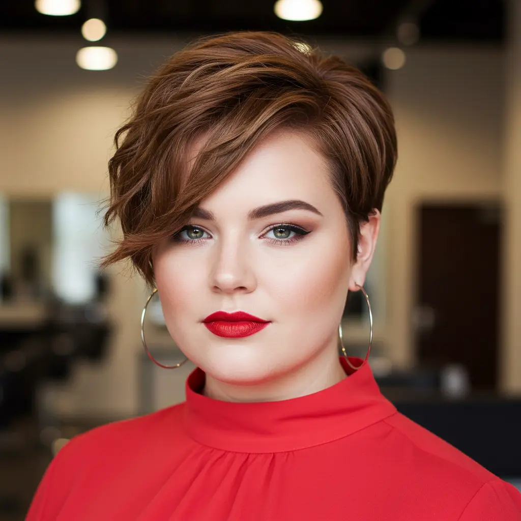 #4 Chic Pixie Cut for Plus Size Women