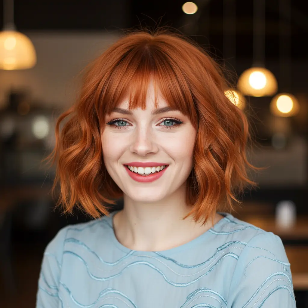 Wavy French Bob With Bangs For Effortless Texture