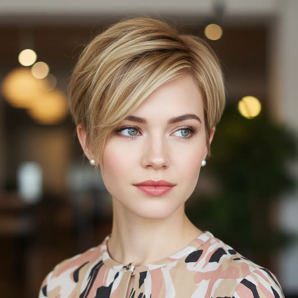 #5 Layered Pixie Cut for Oval Face