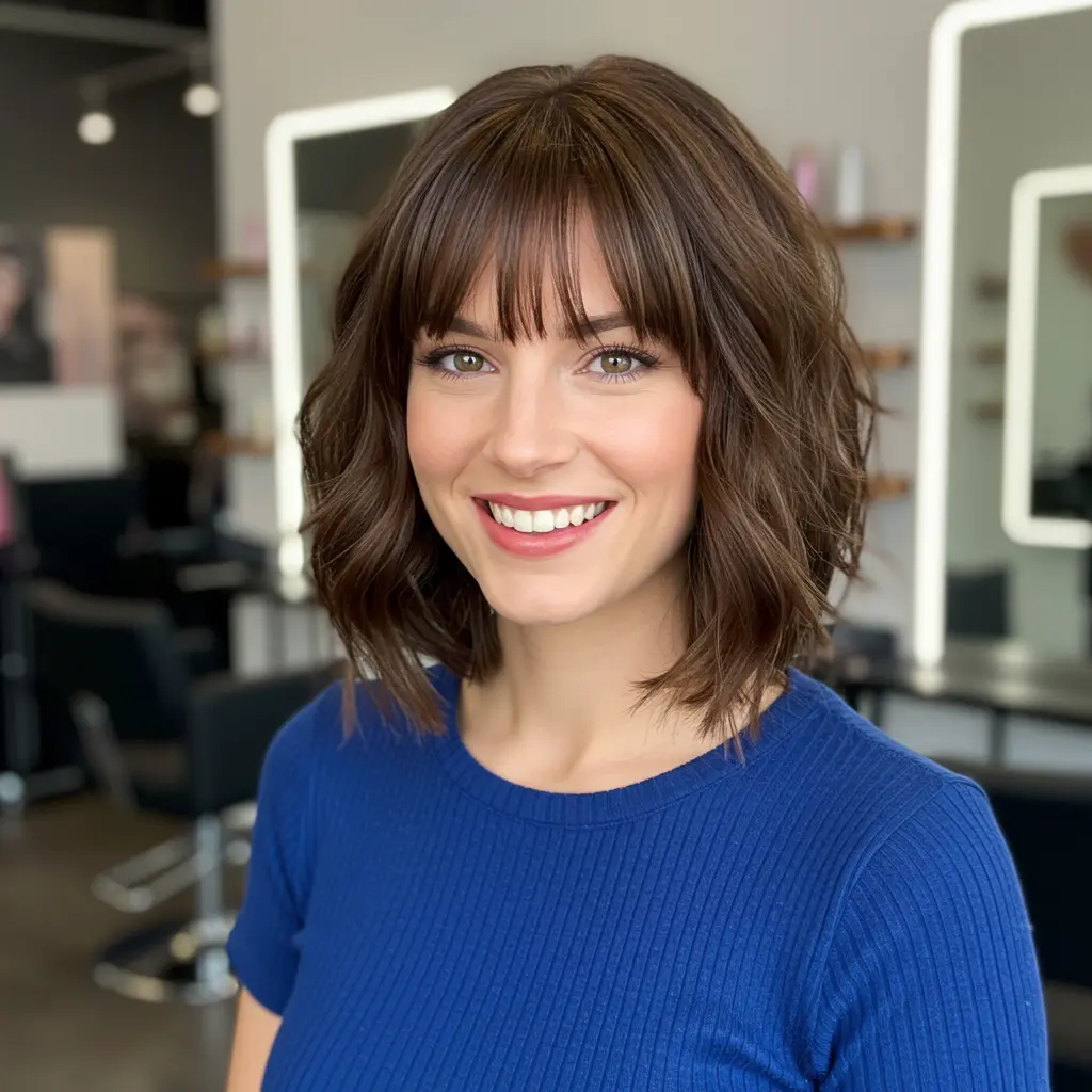 French Bob With Bangs For Square Face Shapes