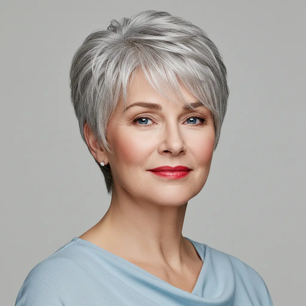 #6 Layered Pixie Cut for Women Over 50