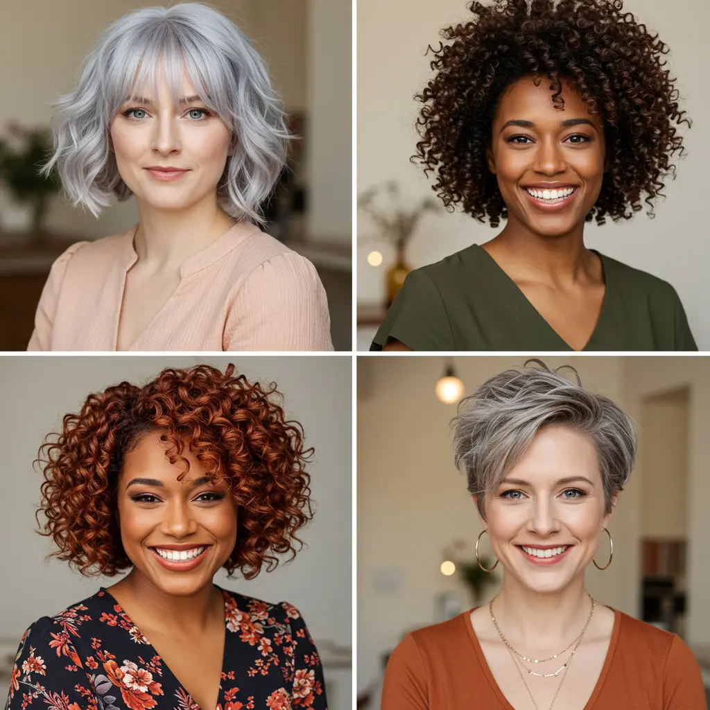 Short Curly Hair Ideas for Round Face Shapes