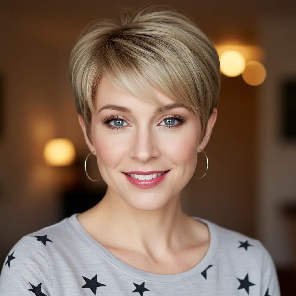 Short Pixie with Choppy Fringe