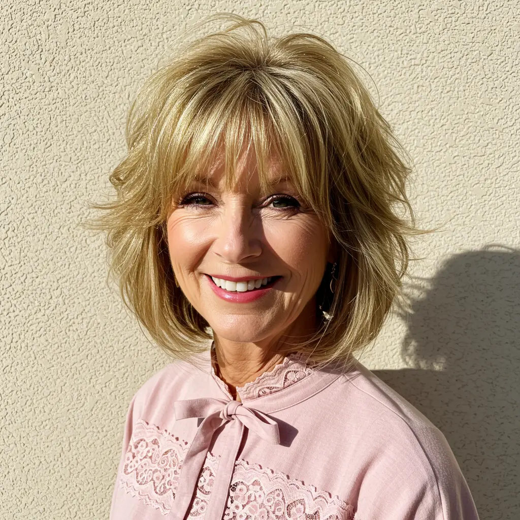 #7 Shaggy Bob Hairstyle With Feathered Ends