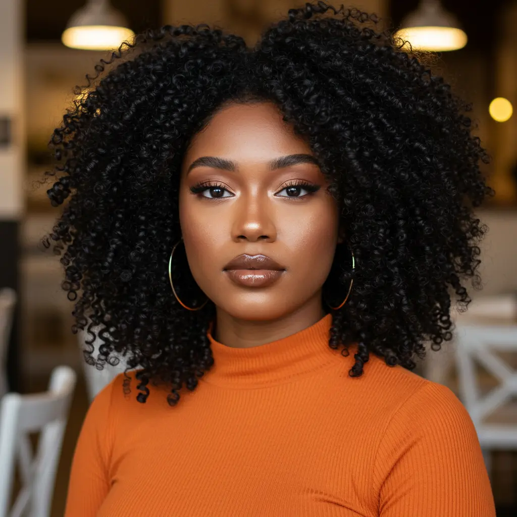 #9 Defined Curls With Bangs For Black Women