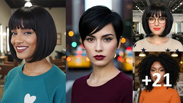 21 Ways to Style Short Black Hair with Bangs