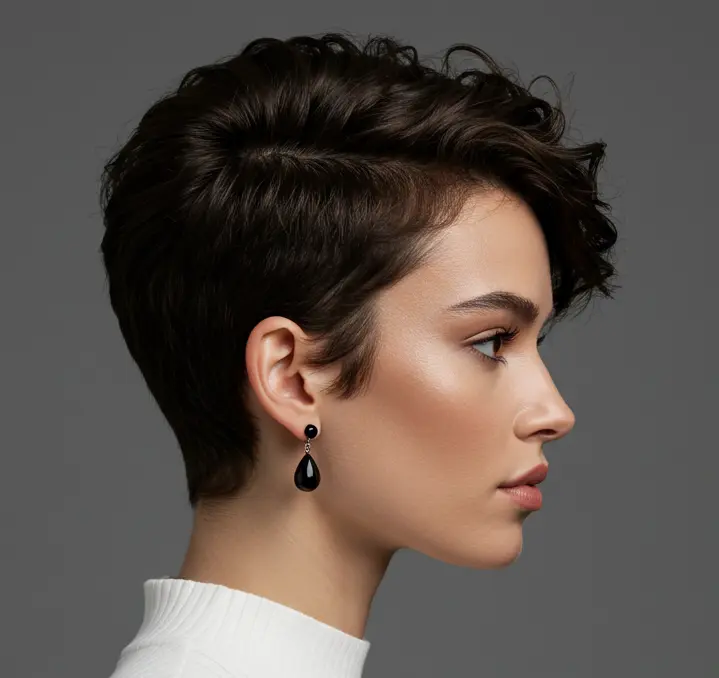 Textured Winged Pixie for Thick Hair