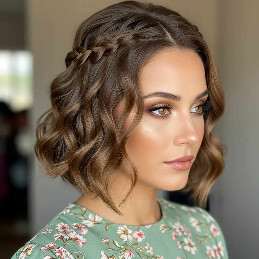 #1 Bob With Braided Crown Accent