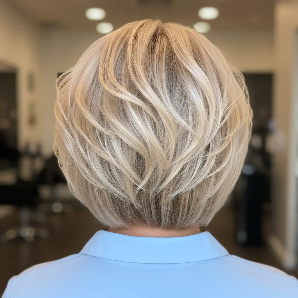 #11 Stacked Bob with Layers for Wavy Hair