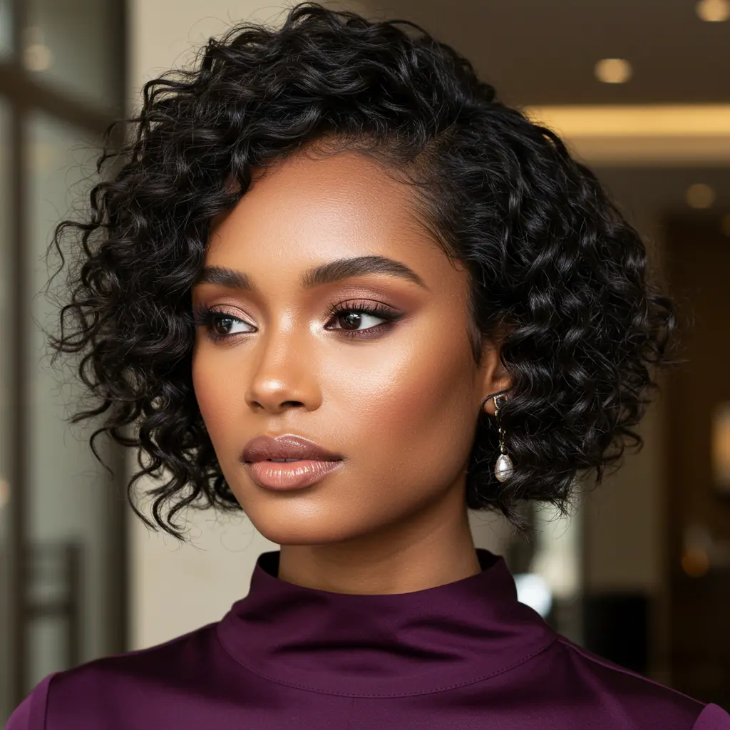 #11 Structured Curly Bob for Special Events