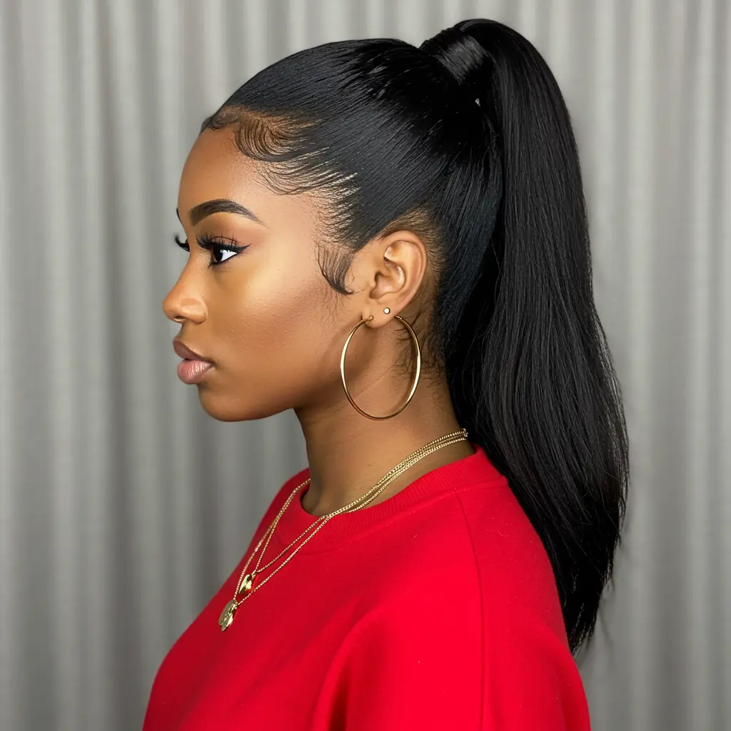 #12 Chic High Ponytail for Short Locks