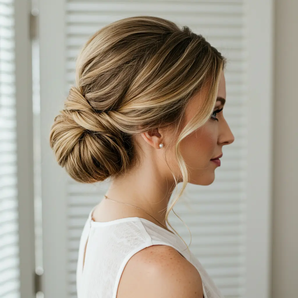 #13 Elegant Twisted Bun Updo