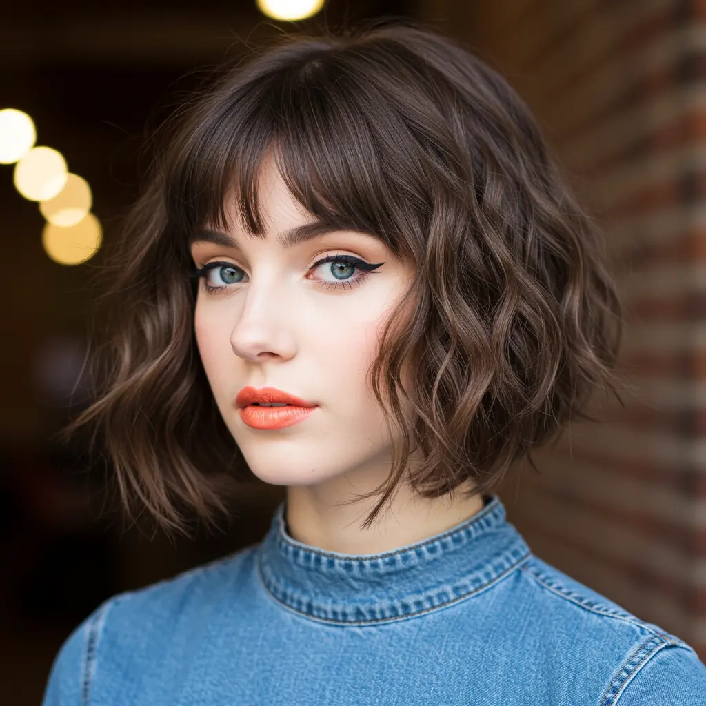 #13 Cute Curtain Bangs on a Bob