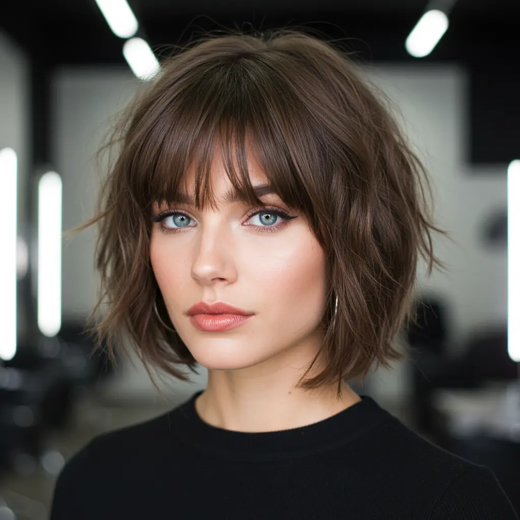 #14 Tousled French Bob with Wispy Fringe