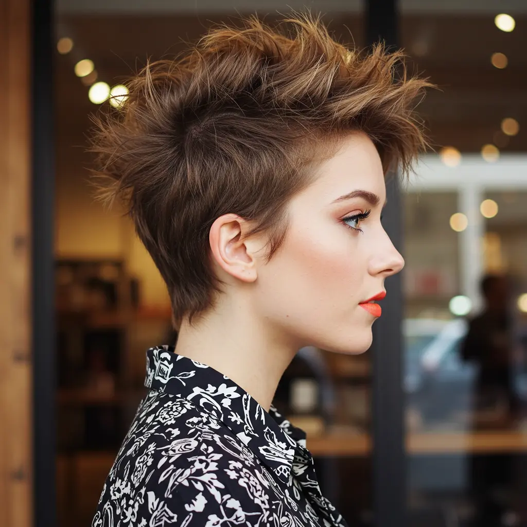#15 Messy Pixie Haircut With Jagged Spikes