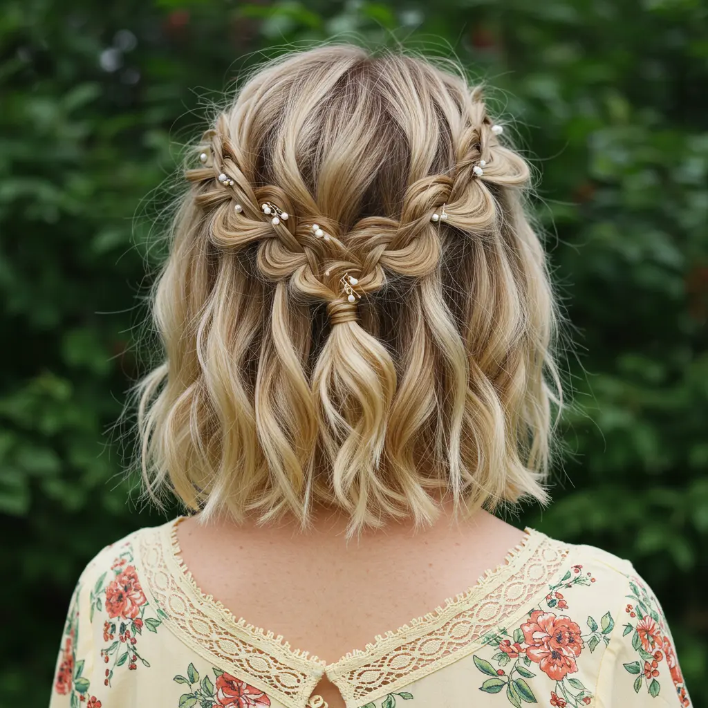 #16 Modern Short Hairstyle with Fishtail Braid
