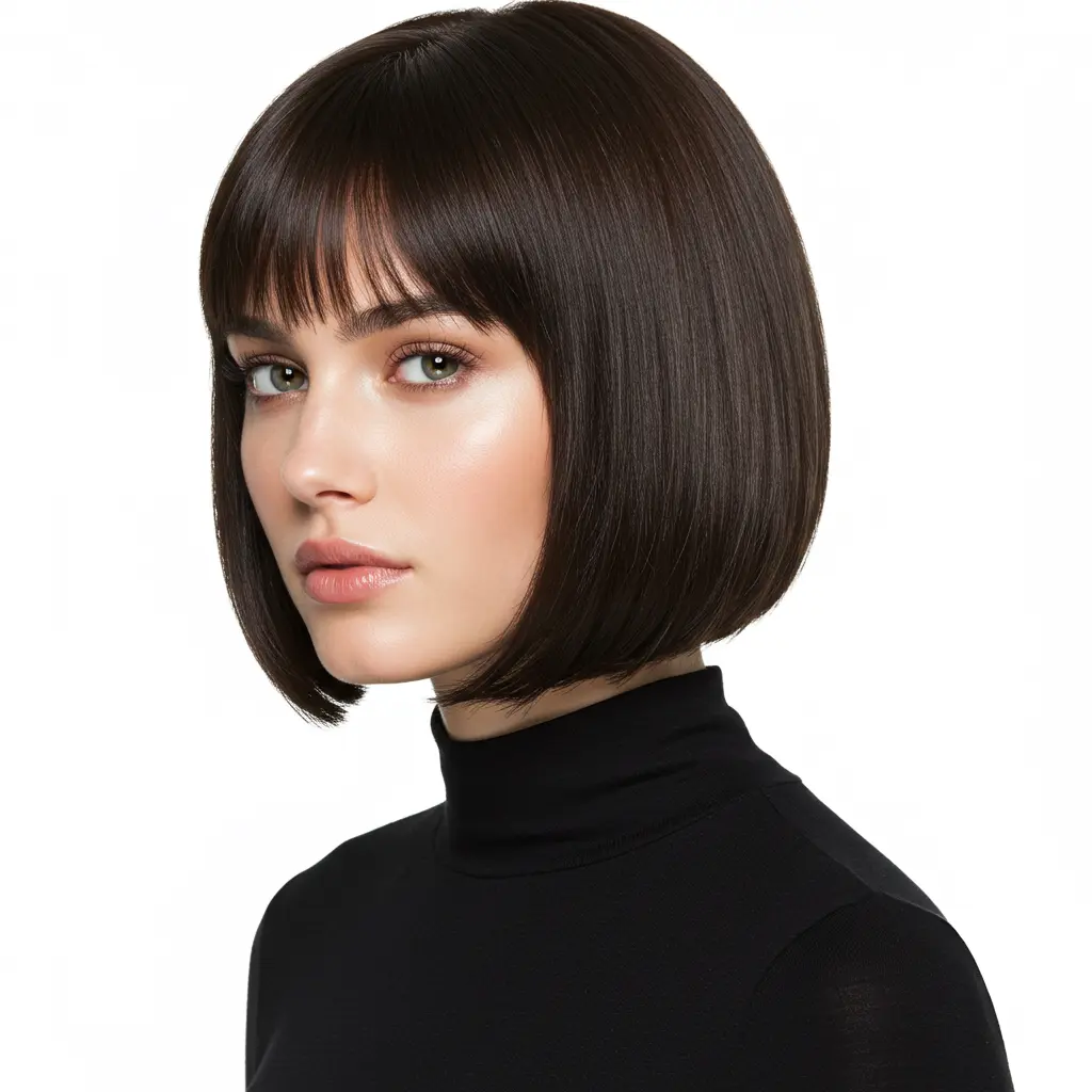 #16 Bob with Blended Curtain Bangs