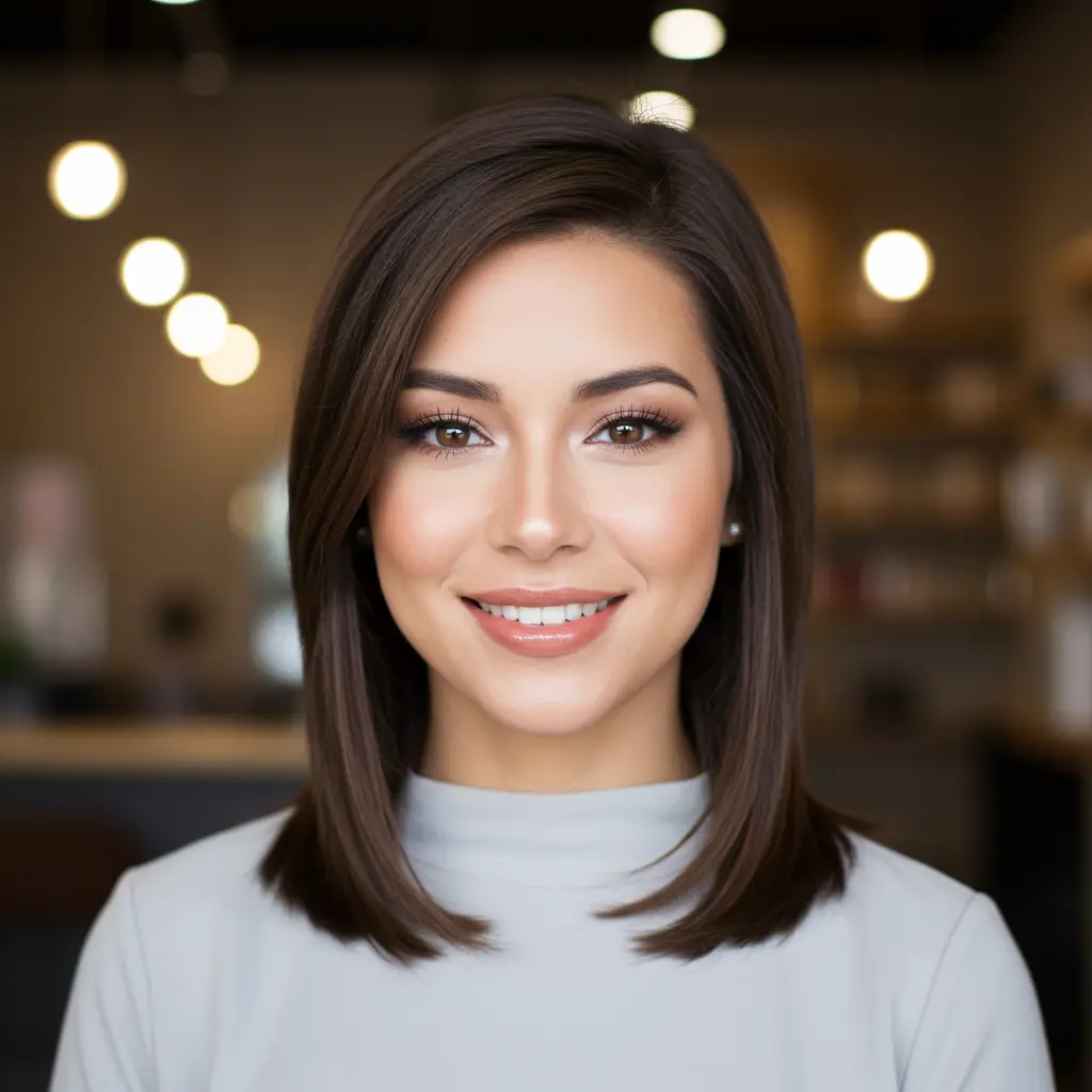 #16 Straight Bob Cut for Chubby Face