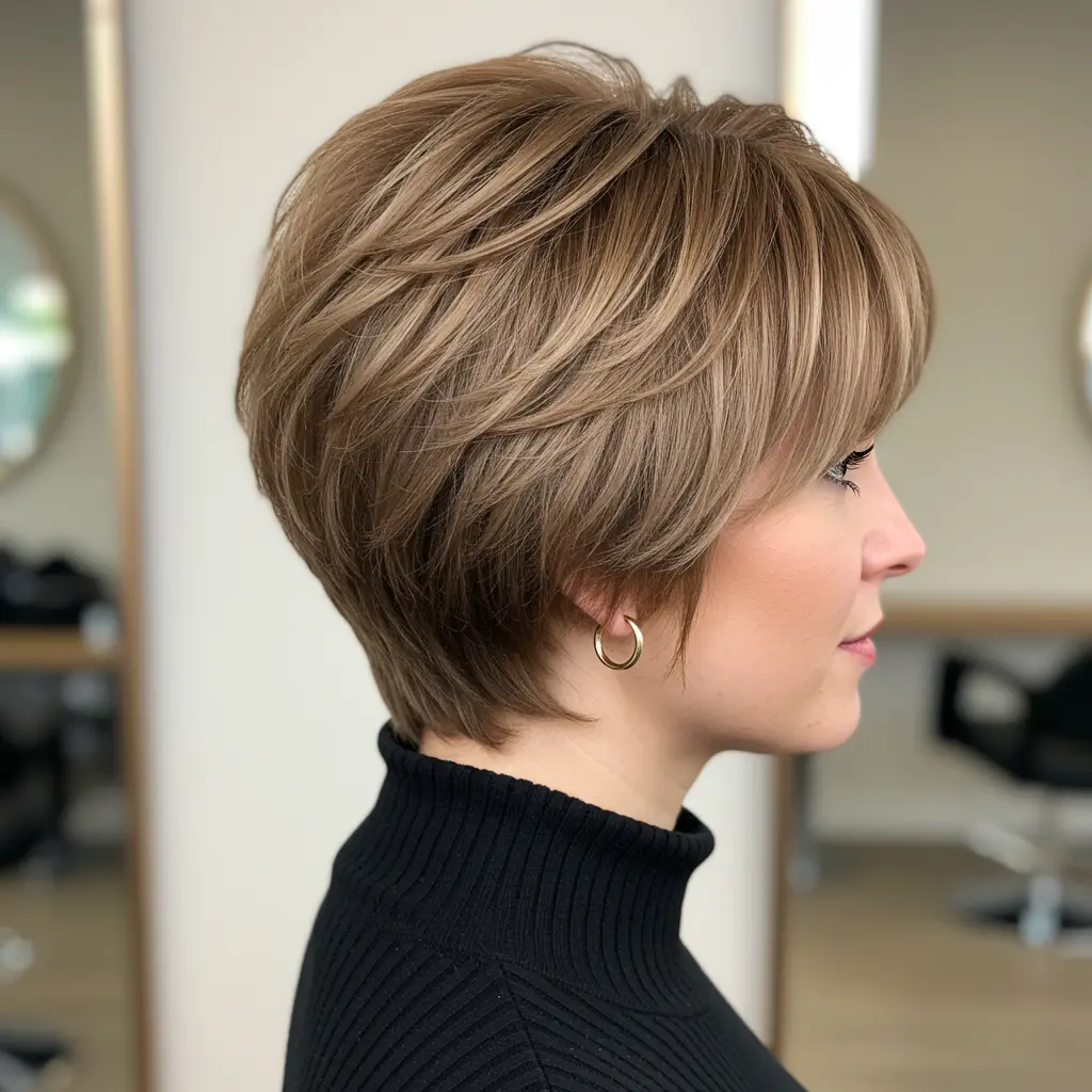 #17 Neck-Length Feathered Haircut