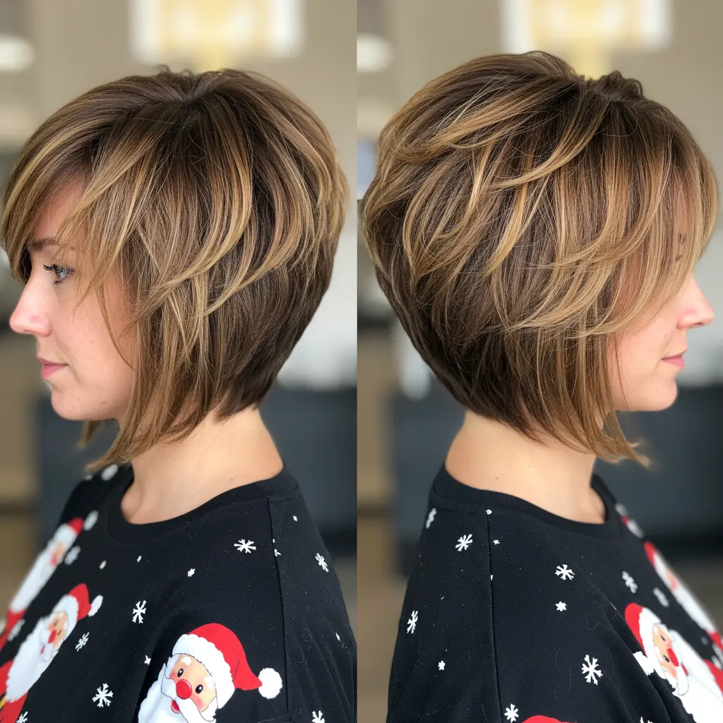 #18 Round Graduated Bob with Layers for Fine Hair
