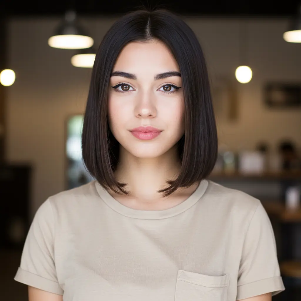 #18 Low-Maintenance Bob Hair for Chubby Face