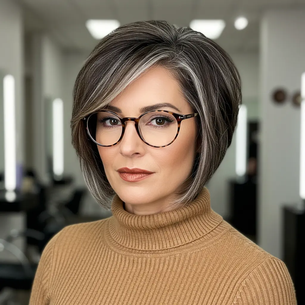 #19 Angled Bob With Wispy Bangs