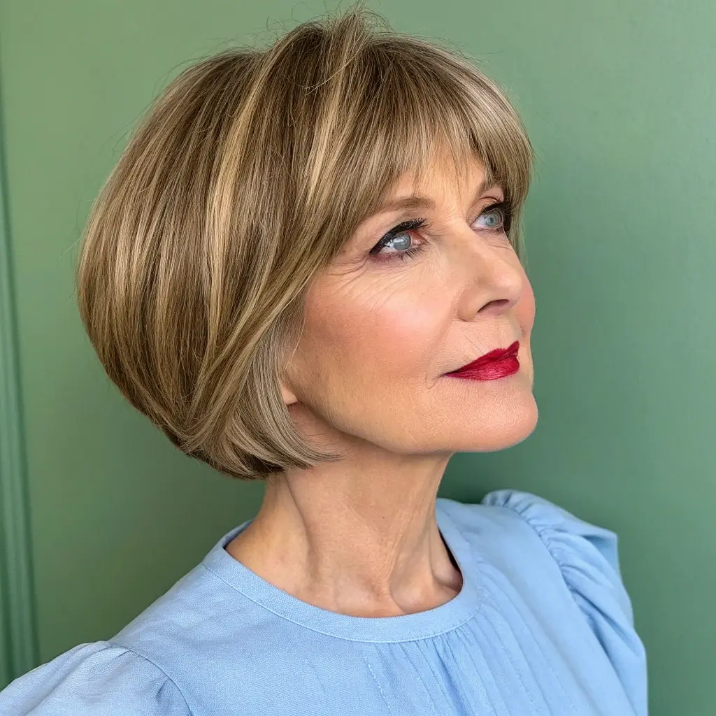 #19 Short Bob with Bangs for Women Over 50