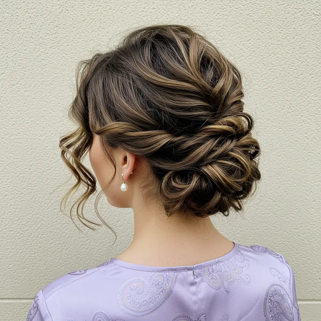 #2 Messy Updo for Short Curls