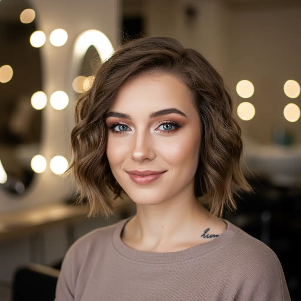 #2 Short Shag Bob for Chubby Face