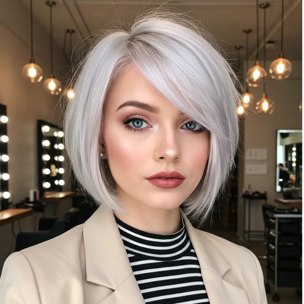 #20 Chin-Length Bob With Curtain Bangs