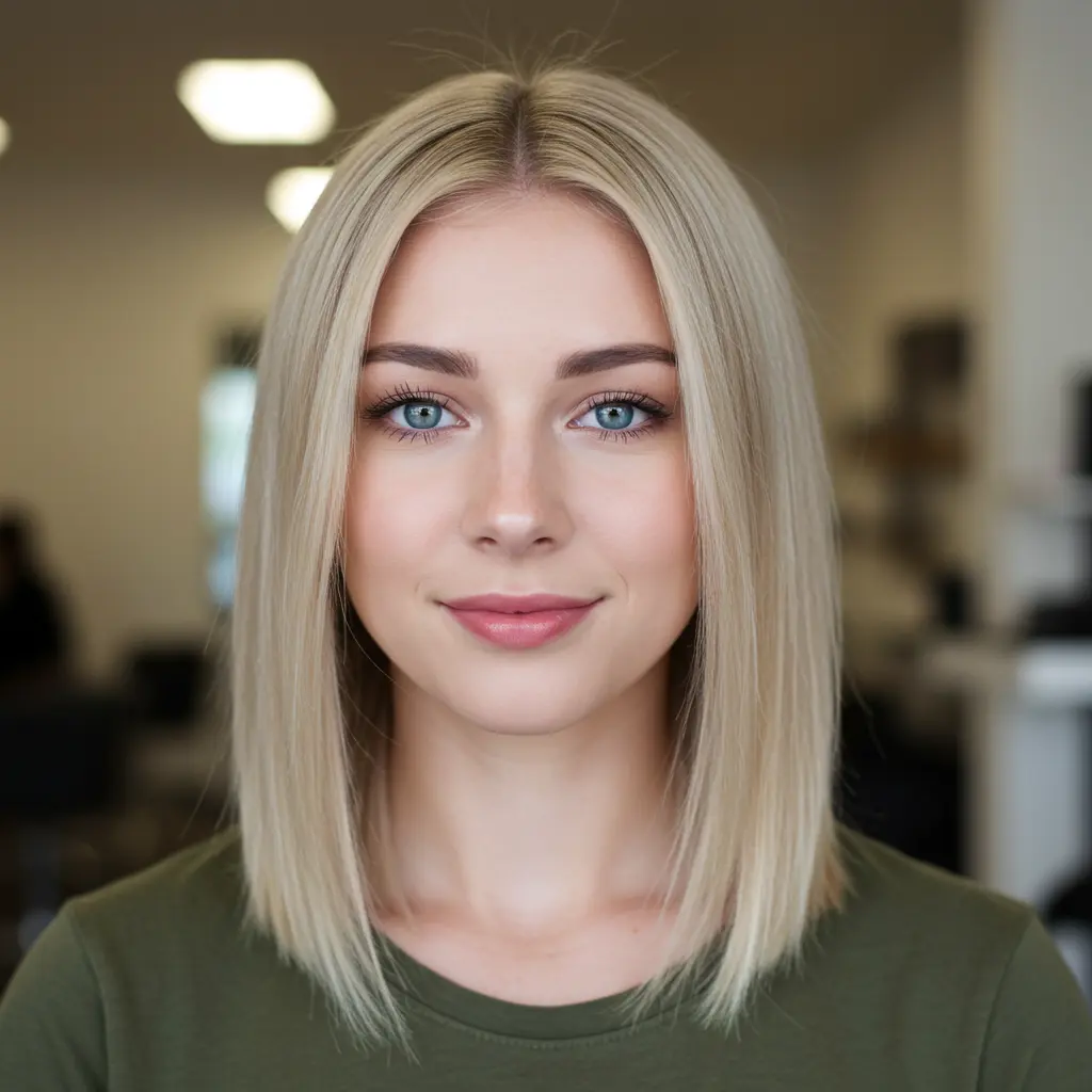 #20 Long Bob Hair for Chubby Face