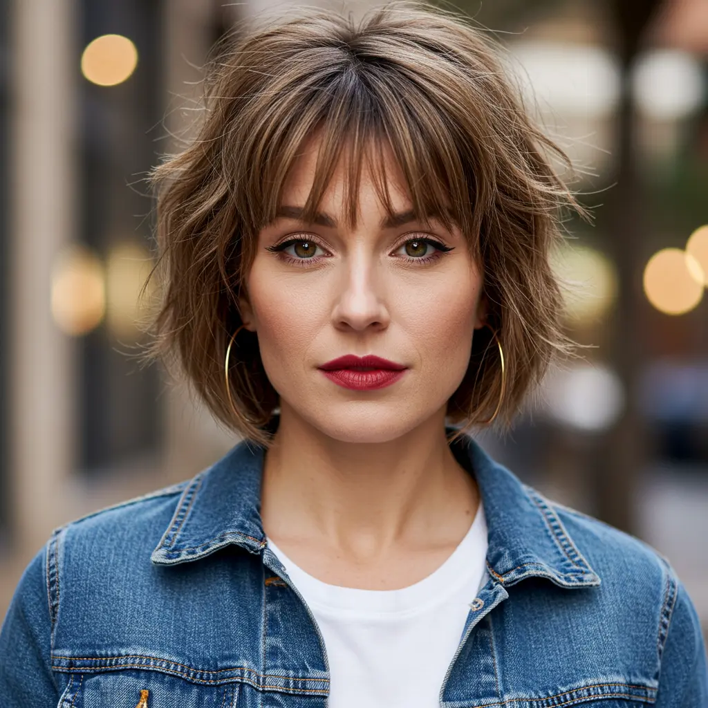 #21 Jaw-Length Bob With Shaggy Layers