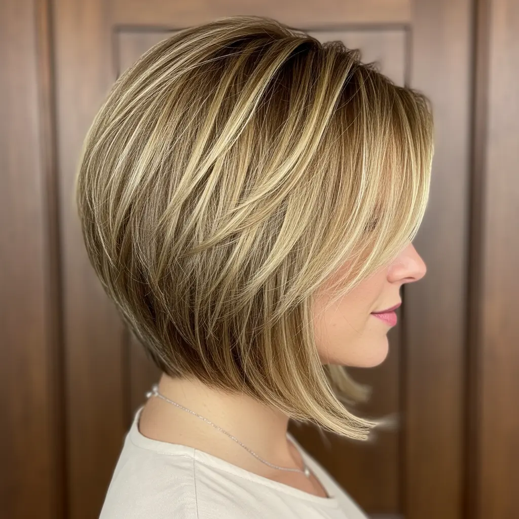 #23 Feminine Feathered Bob for Straight Hair