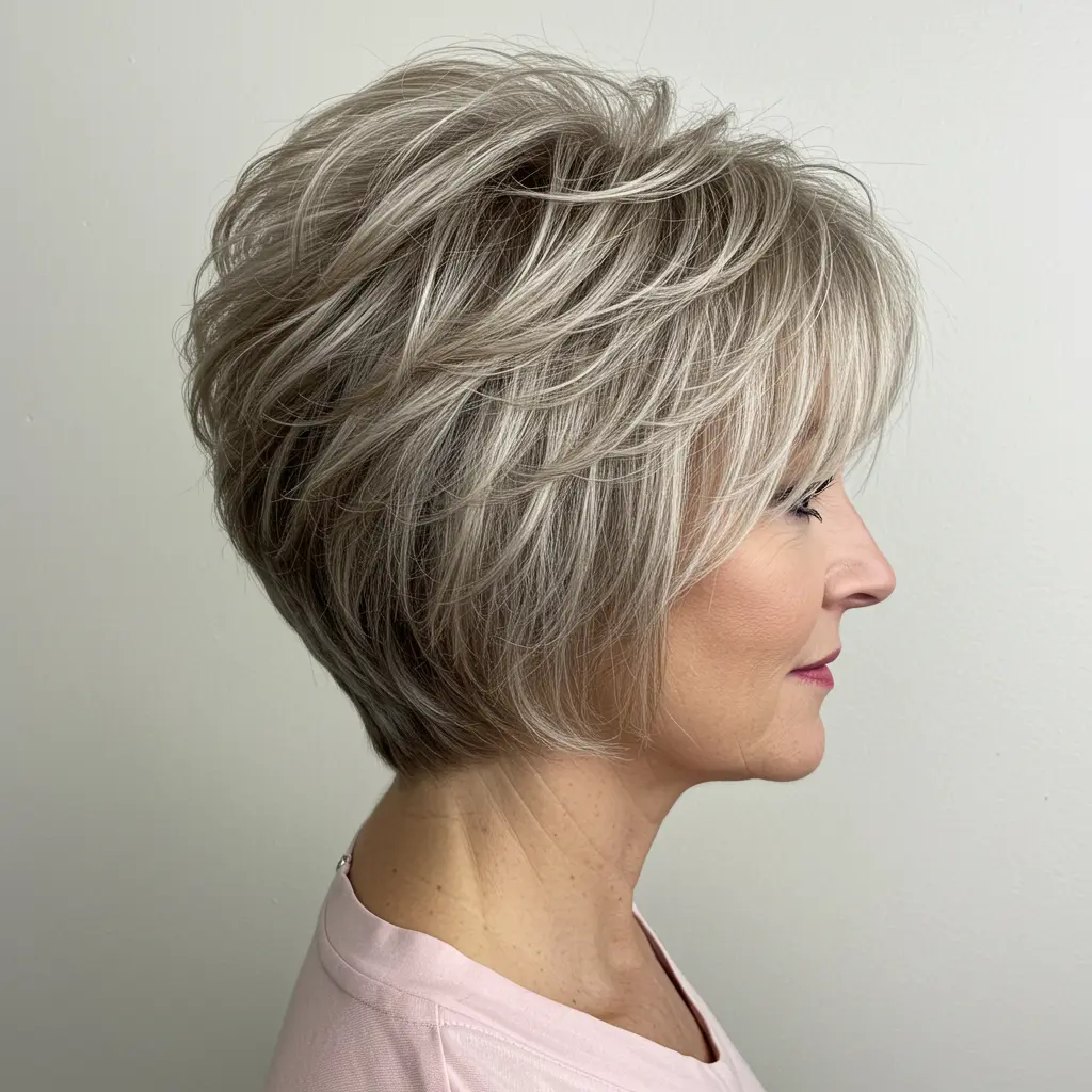 #25 Short Feathered Cut on Women Over 60