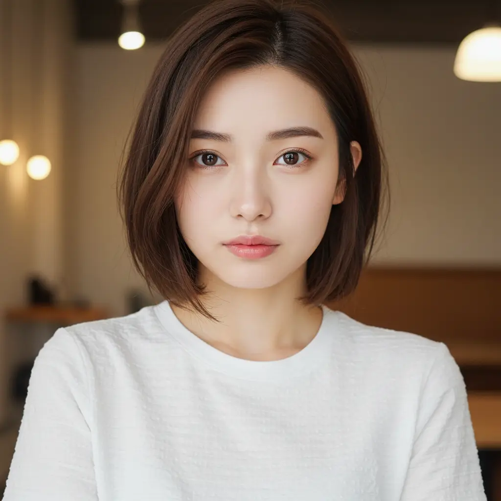 #26 Short Bob Hairstyle for Chubby Faces