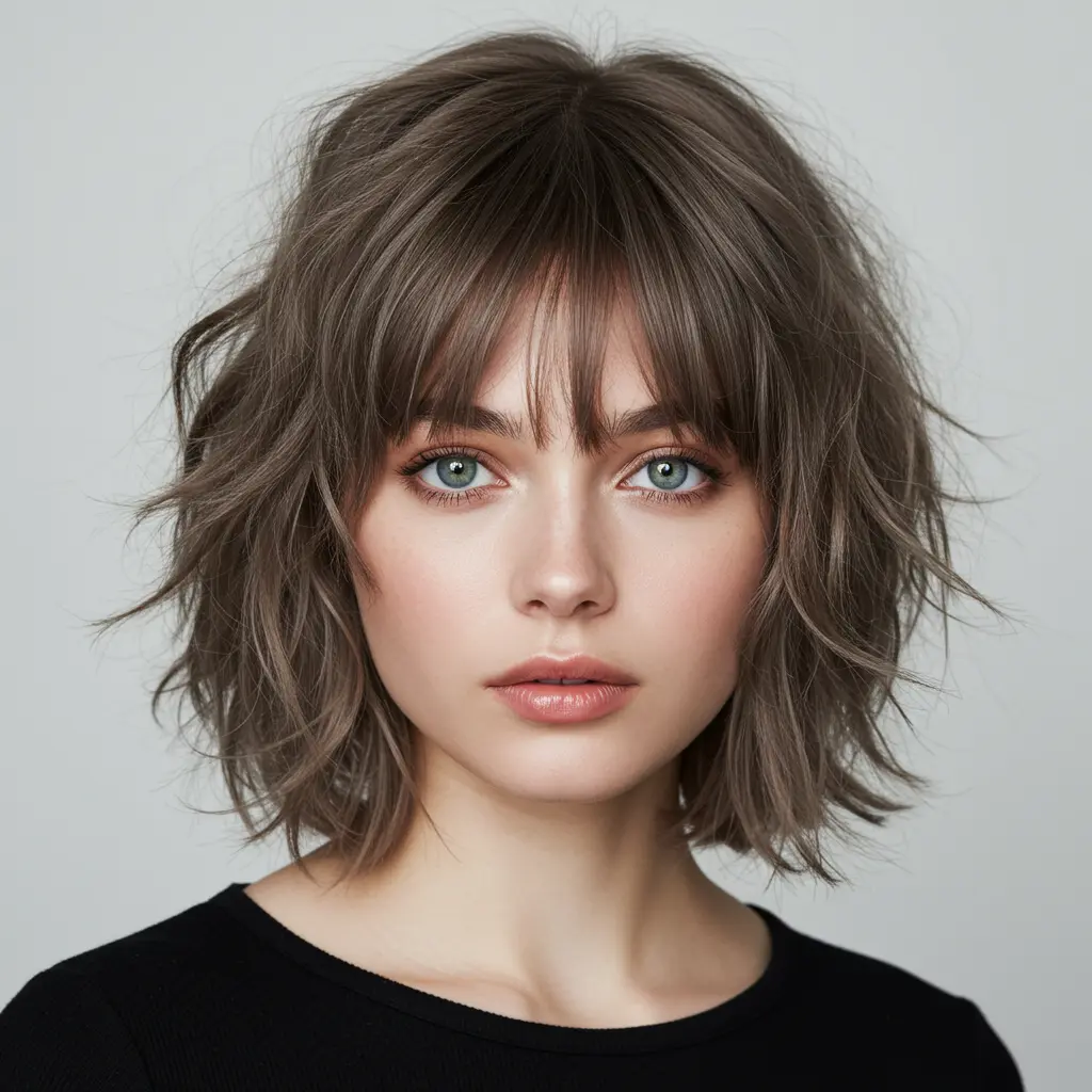 #3 Layered Bob with Bangs