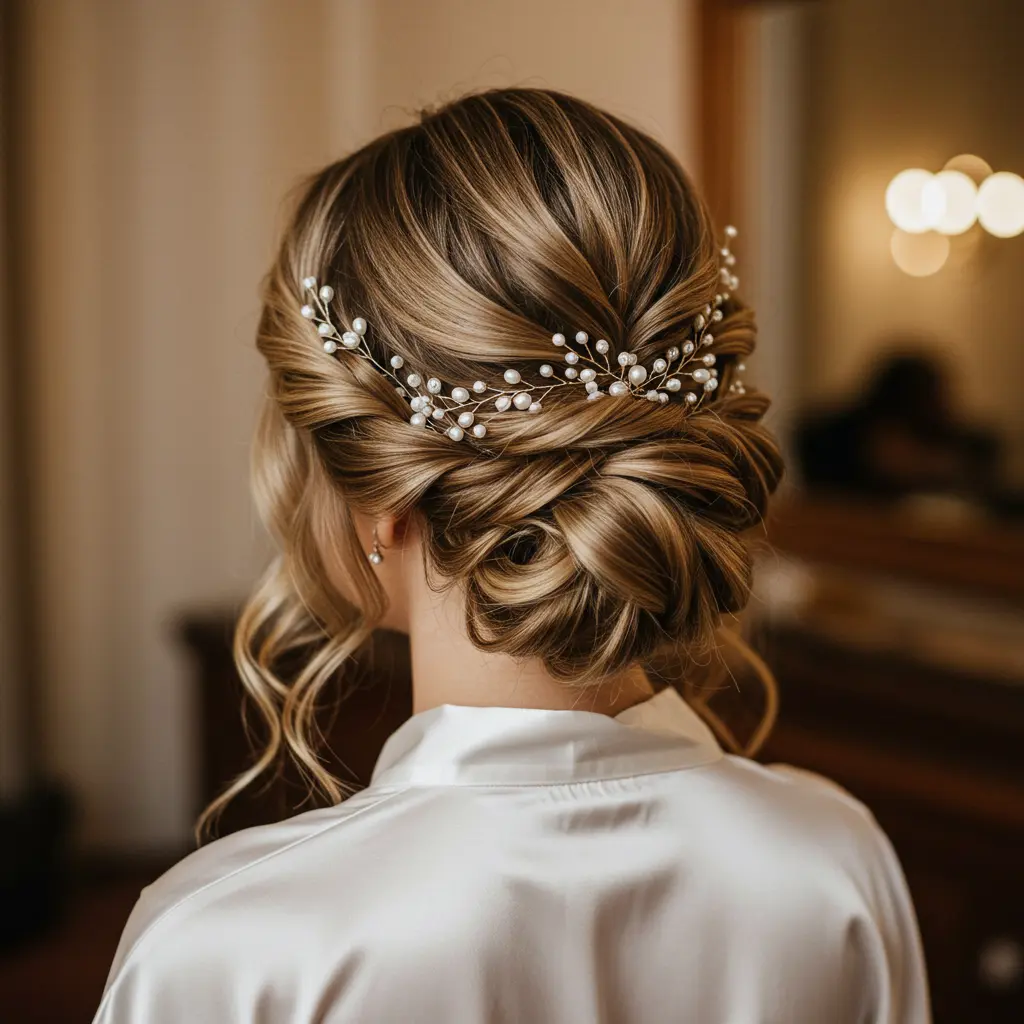 #4 Short Updo with Hair Accessories