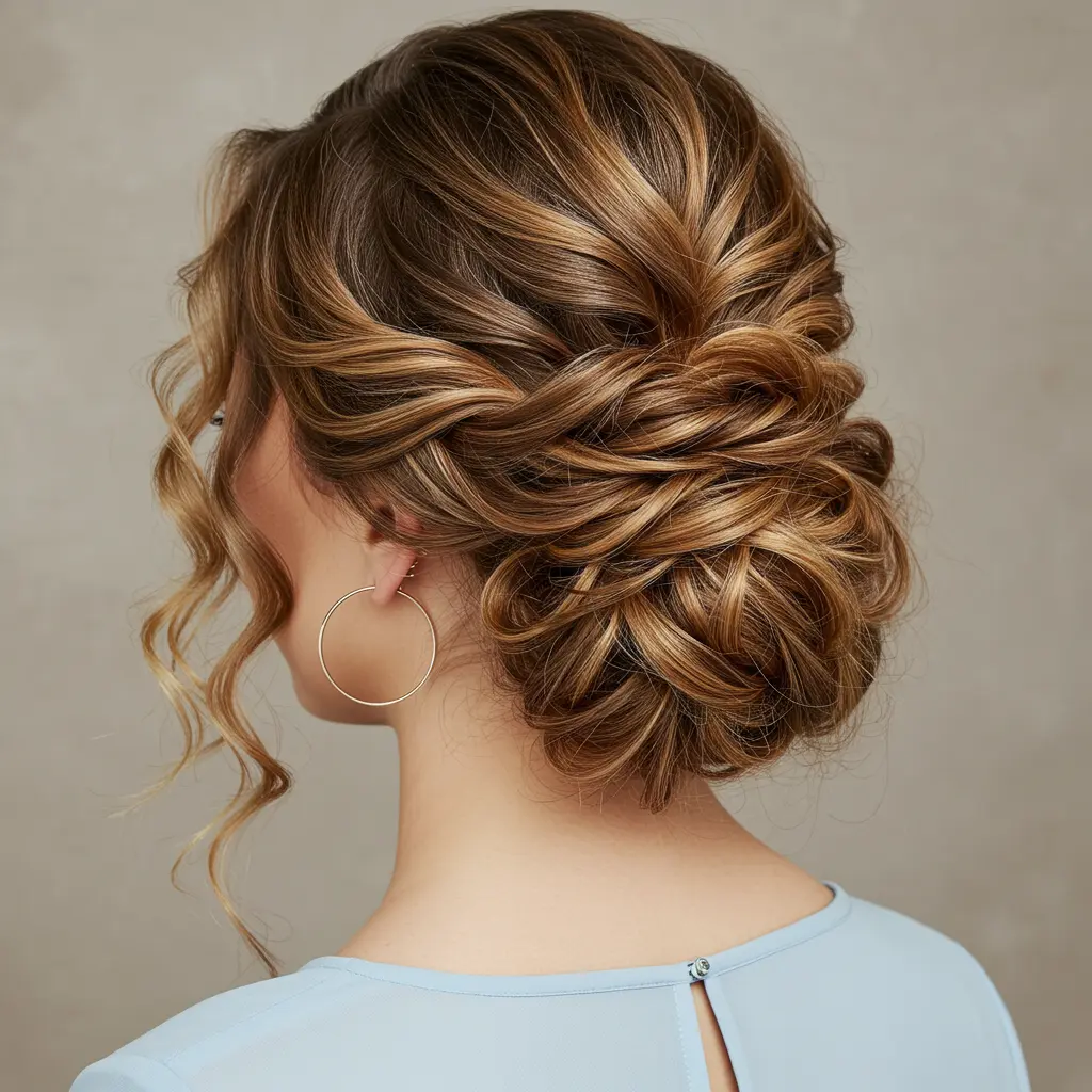 #5 Feminine Short Wavy Updo