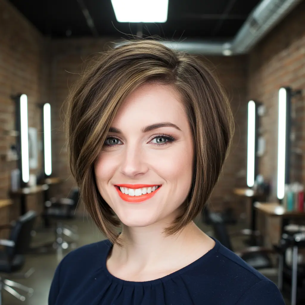 #5 Sleek Side-Parted Chin-Length Bob