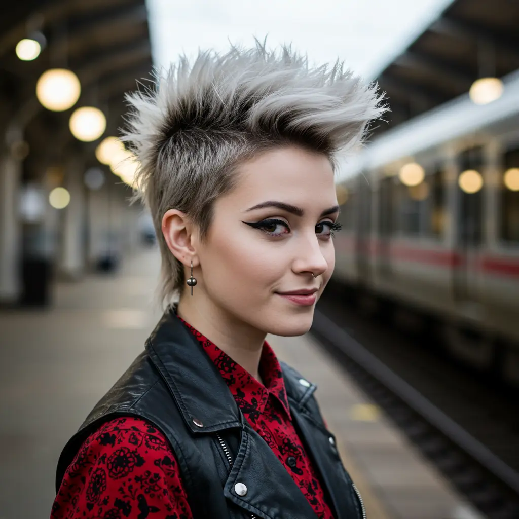 #6 Short Spiky Mullet With Shaved Sides