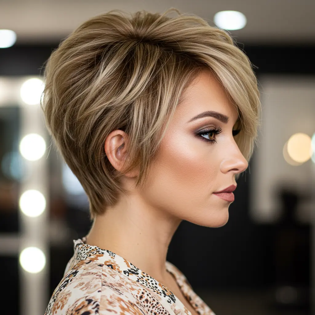 #6 Feathered Bixie Cut with Visible Layers