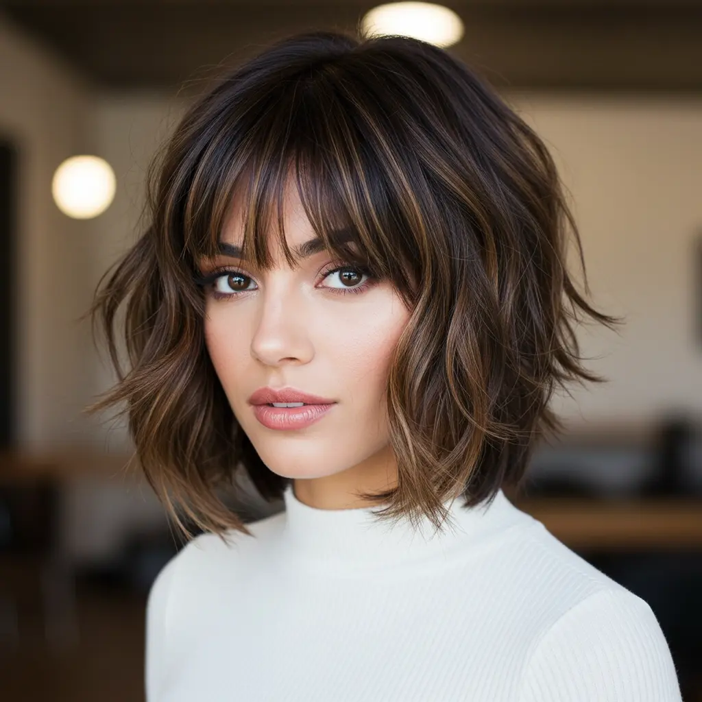 #6 Butterfly Cut With Blended Bangs